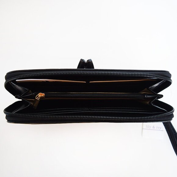 LILY & IVY  Black Zip Around Wallet Wristlet - Picture 9 of 13